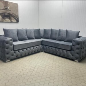 Malta Grey Fabric Corner Sofa Set