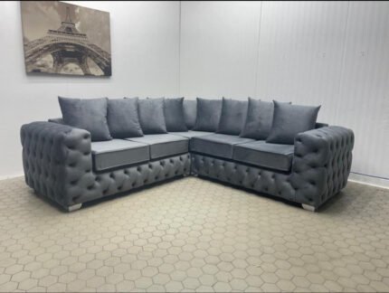 Malta Grey Fabric Corner Sofa Set