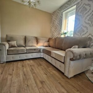 Olympia Grey Plush Fabric Sofa Set Collection