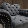 Elegance Plush Grey Armchair - Image 3