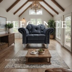 Elegance Plush Grey Armchair