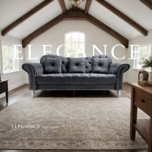Elegance Plush Grey 3-Seater Sofa