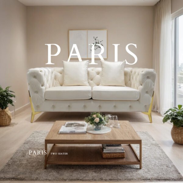 Paris Chesterfield Plush 2-Seater Sofa
