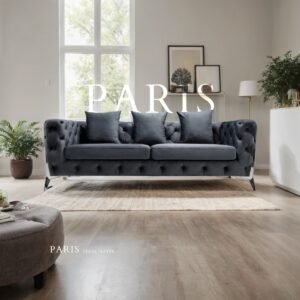 Paris Chesterfield Plush 3-Seater Sofa