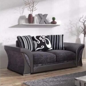 Shannon Charcoal Fabric 2-Seater Sofa Set